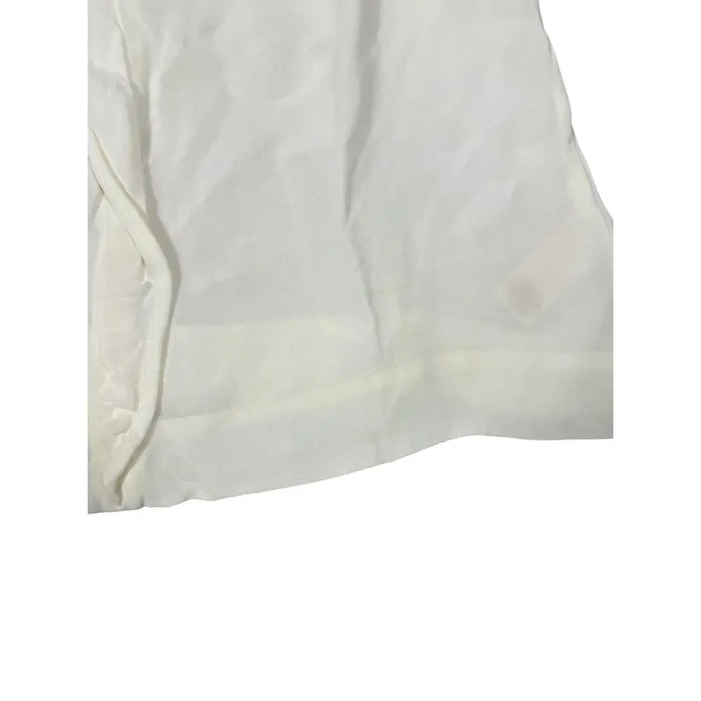 Kate Spade Edison Top White Ruffle Front Blouse Size 4